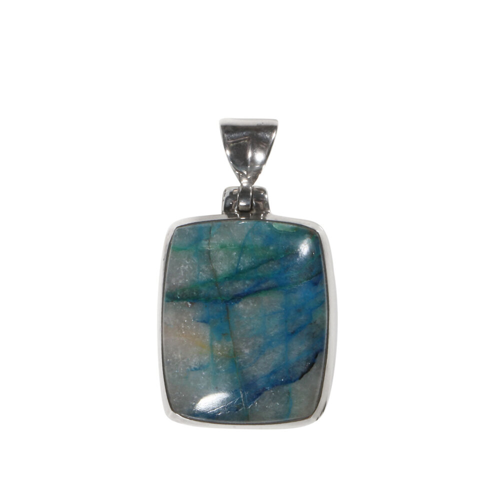 Zilveren hanger quantum quattro | rechthoek 2,4 x 2 cm