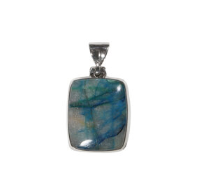 Zilveren hanger quantum quattro | rechthoek 2,4 x 2 cm