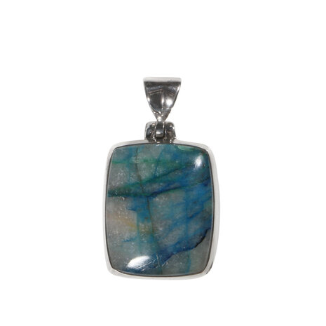 Zilveren hanger quantum quattro | rechthoek 2,4 x 2 cm