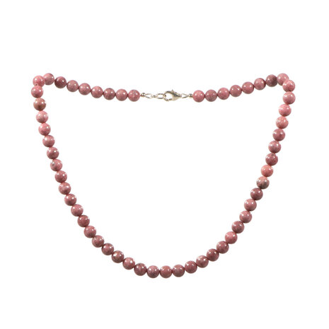 Rhodoniet ketting 8 mm kralen Rhodoniet ketting 8 mm kralen