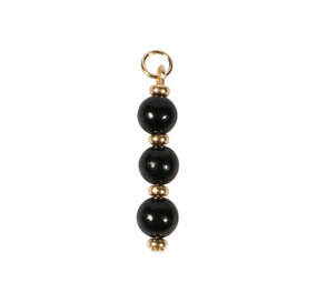 Gold filled hanger shungiet | 3 bolletjes Gold filled hanger shungiet | 3 bolletjes