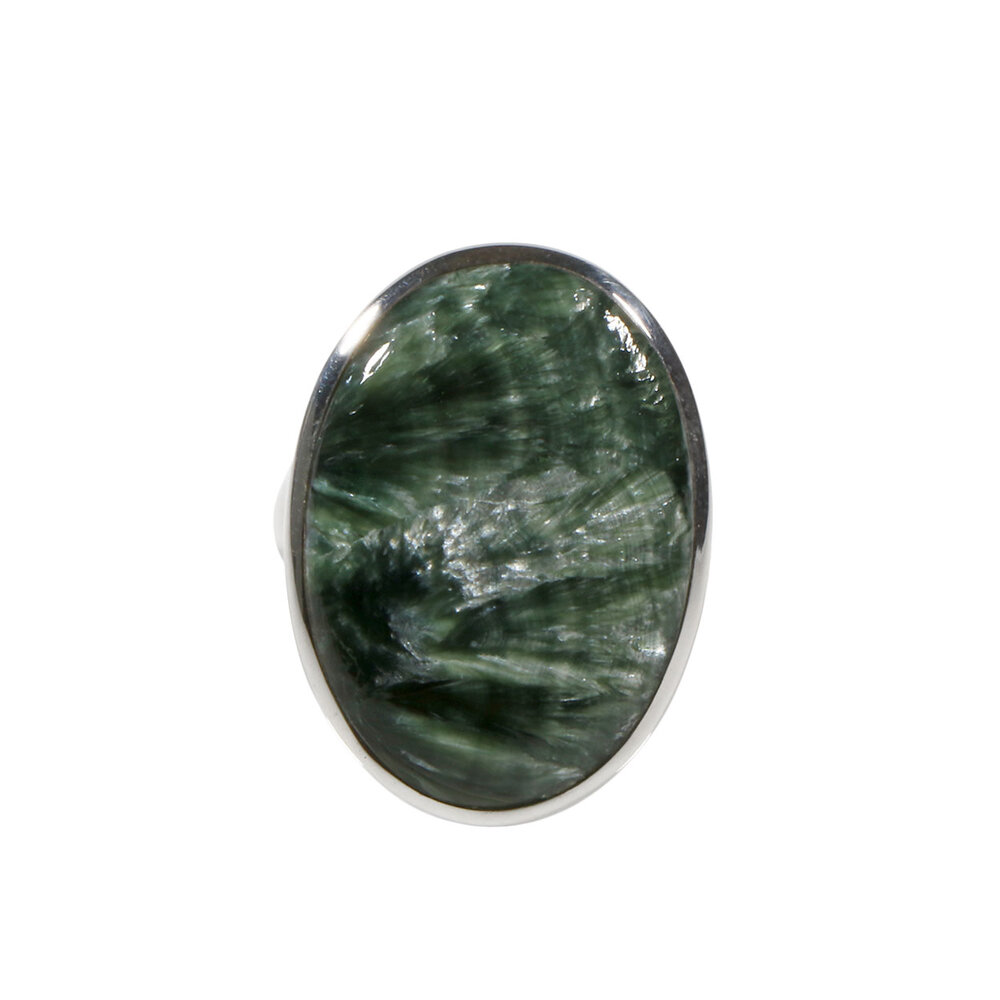 Zilveren ring serafiniet maat 18 1/2 (verstelbaar) | ovaal 2,7 x 1,9 cm Zilveren ring serafiniet maat 18 1/2 (verstelbaar) | ovaal 2,7 x 1,9 cm