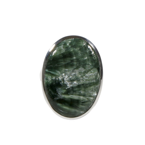 Zilveren ring serafiniet maat 18 1/2 (verstelbaar) | ovaal 2,7 x 1,9 cm Zilveren ring serafiniet maat 18 1/2 (verstelbaar) | ovaal 2,7 x 1,9 cm