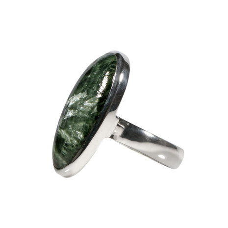 Zilveren ring serafiniet maat 18 1/2 (verstelbaar) | ovaal 2,7 x 1,9 cm Zilveren ring serafiniet maat 18 1/2 (verstelbaar) | ovaal 2,7 x 1,9 cm