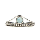 Zilveren ring larimar maat 16 1/2 | rond boogje
