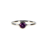 Zilveren ring amethist maat 18 | rond facet 6 mm Zilveren ring amethist maat 18 | rond facet 6 mm