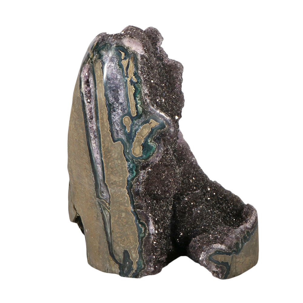 Amethist (zwart) cluster staand 15 x 13 x 10 cm | 2072 gram Amethist (zwart) cluster staand 15 x 13 x 10 cm | 2072 gram