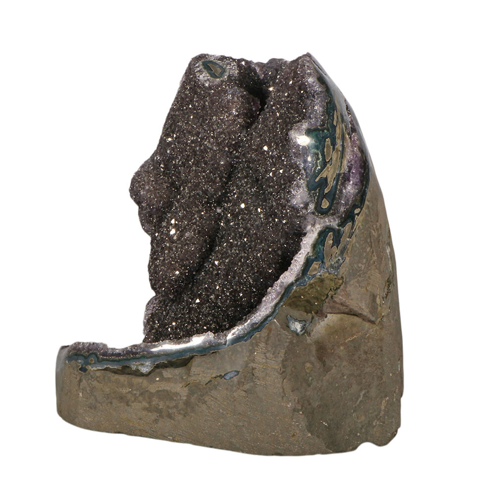 Amethist (zwart) cluster staand 15 x 13 x 10 cm | 2072 gram Amethist (zwart) cluster staand 15 x 13 x 10 cm | 2072 gram