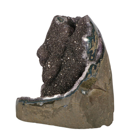 Amethist (zwart) cluster staand 15 x 13 x 10 cm | 2072 gram Amethist (zwart) cluster staand 15 x 13 x 10 cm | 2072 gram