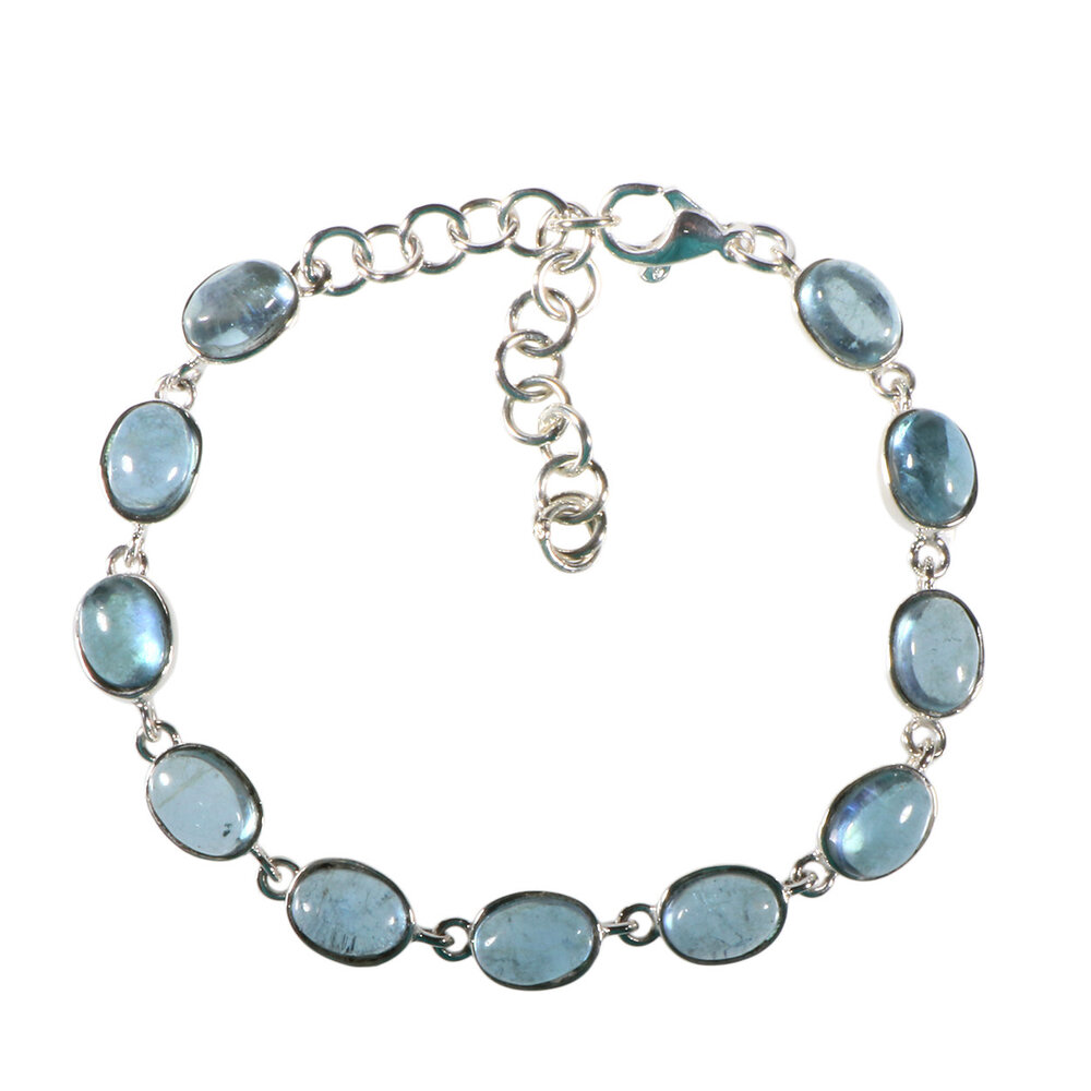 Zilveren armband aquamarijn ovaal 8 x 6 mm Zilveren armband aquamarijn ovaal 8 x 6 mm