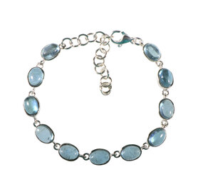Zilveren armband aquamarijn ovaal 8 x 6 mm Zilveren armband aquamarijn ovaal 8 x 6 mm