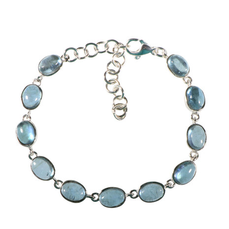 Zilveren armband aquamarijn ovaal 8 x 6 mm Zilveren armband aquamarijn ovaal 8 x 6 mm