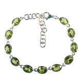 Zilveren armband peridoot ovaal facet 8 x 6 mm