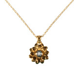 Vergulde ketting aquamarijn | bloem 4 mm Vergulde ketting aquamarijn | bloem 4 mm