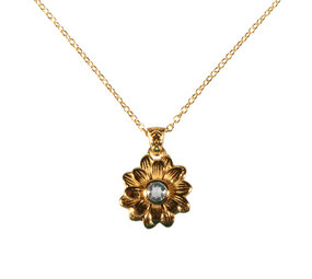 Vergulde ketting aquamarijn | bloem 4 mm Vergulde ketting aquamarijn | bloem 4 mm