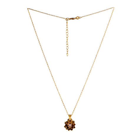 Vergulde ketting rozenkwarts | bloem 4 mm