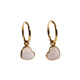 Vergulde oorbellen rozenkwarts | hartjes 8 x 8 mm Vergulde oorbellen rozenkwarts | hartjes 8 x 8 mm