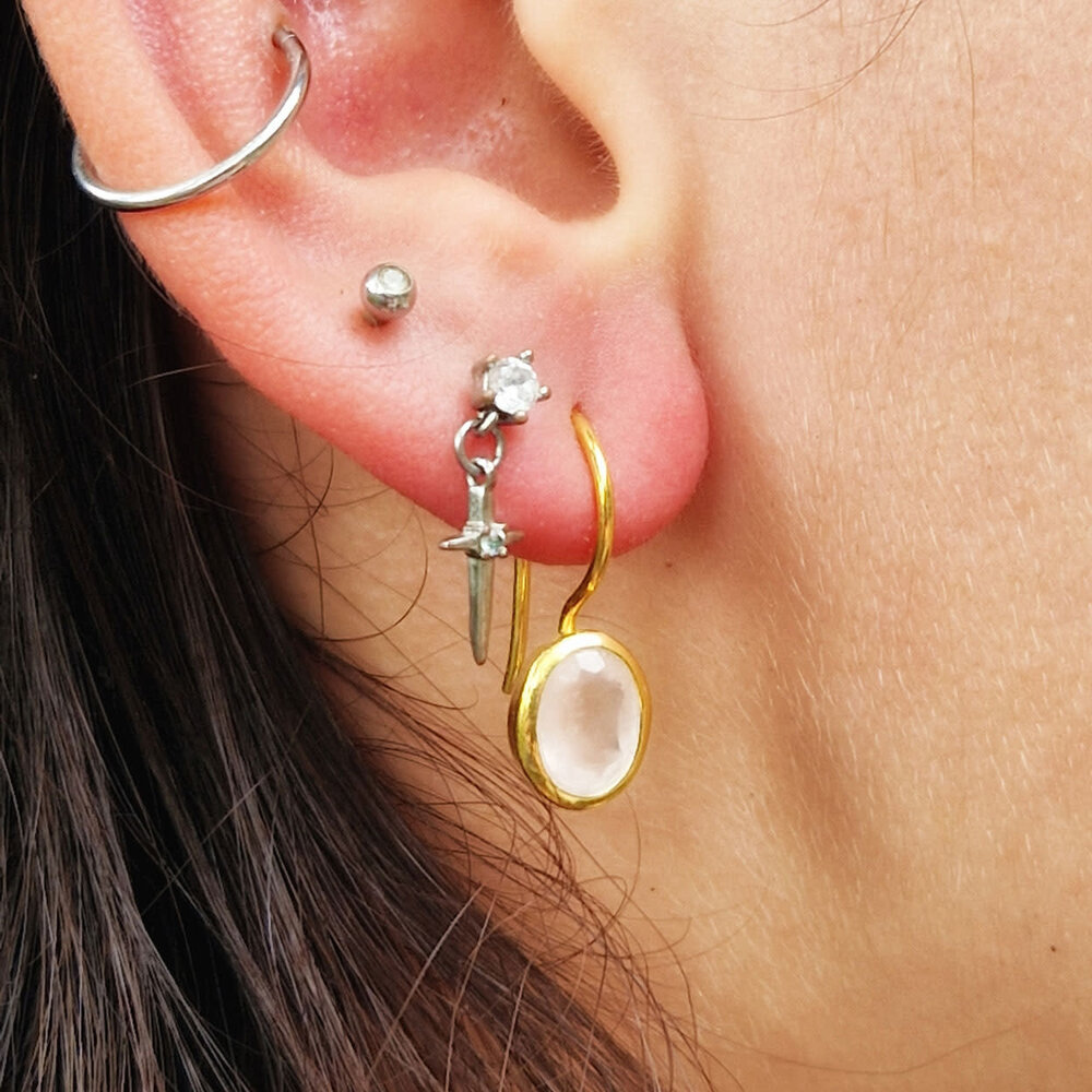 Gold filled oorbellen rozenkwarts | ovaal facet 8 x 6 mm Gold filled oorbellen rozenkwarts | ovaal facet 8 x 6 mm