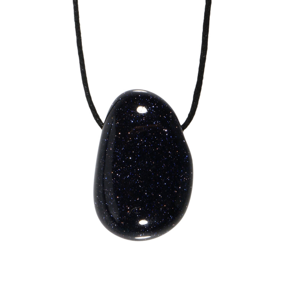 Goudsteen (blauw) hanger doorboord Goudsteen (blauw) hanger doorboord