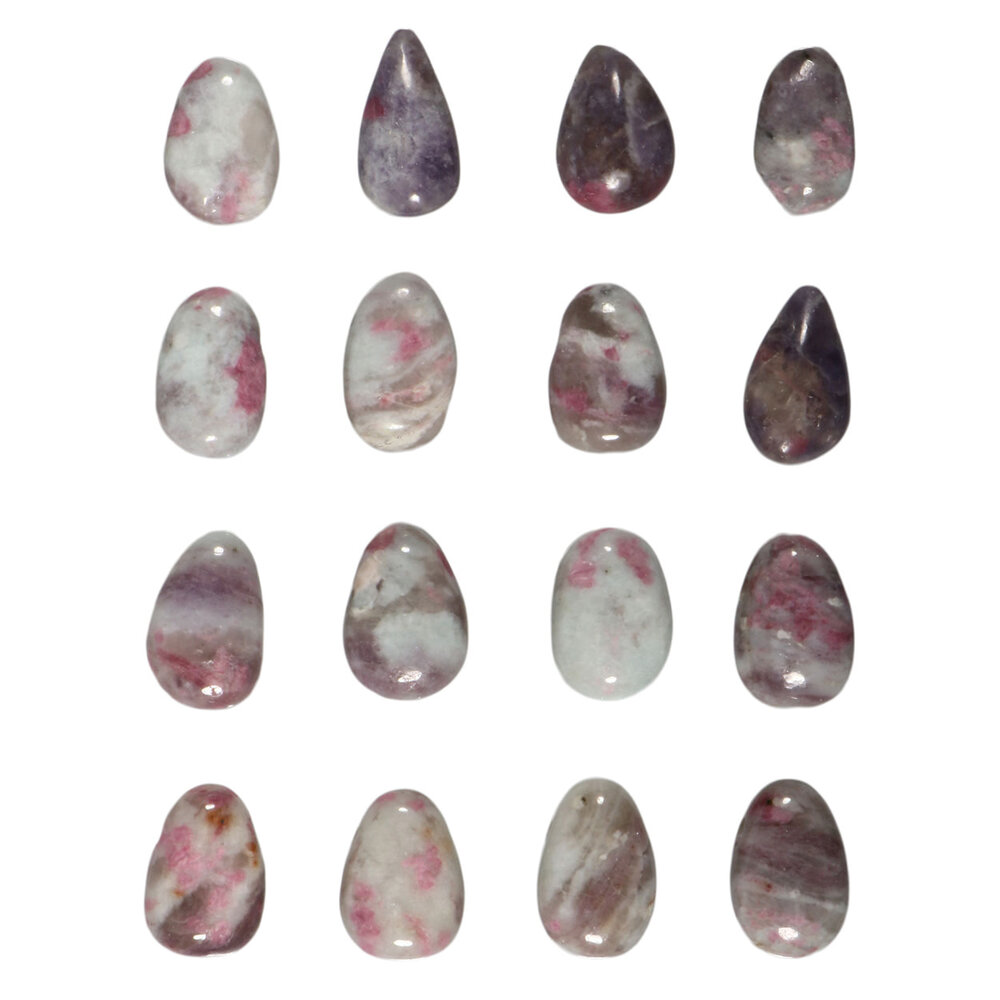 Toermalijn (roze) met lepidoliet (unicorn stone) hanger doorboord Toermalijn (roze) met lepidoliet (unicorn stone) hanger doorboord