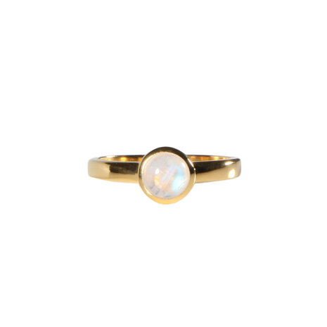 Gold filled ring maansteen (regenboog) maat 18 1/2 | rond 6 mm Gold filled ring maansteen (regenboog) maat 18 1/2 | rond 6 mm