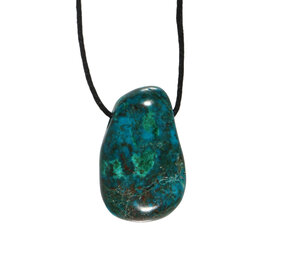 Chrysocolla hanger doorboord Chrysocolla hanger doorboord