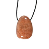 Maansteen (roze) hanger doorboord