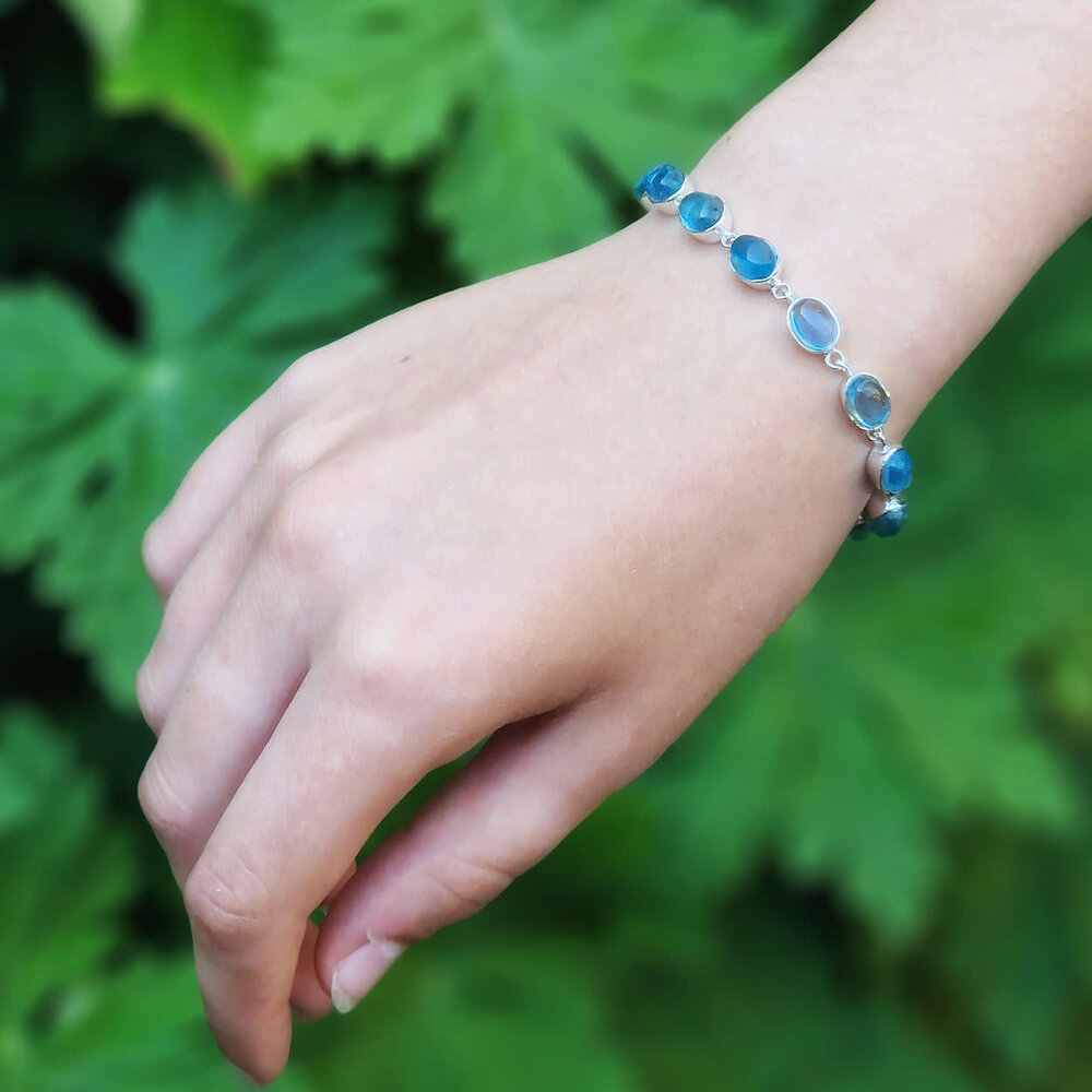 Zilveren armband aquamarijn ovaal 8 x 6 mm Zilveren armband aquamarijn ovaal 8 x 6 mm