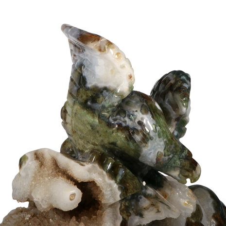 Mosagaat adelaar 24 x 16,5 x 8,5 cm | 2436 gram Mosagaat adelaar 24 x 16,5 x 8,5 cm | 2436 gram