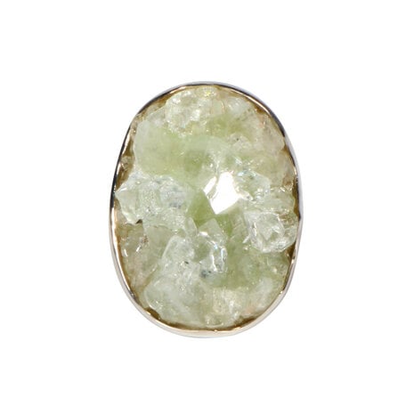Zilveren ring apofylliet (groen) maat 18 1/2 (verstelbaar) | ruw 2,9 x 2,3 cm Zilveren ring apofylliet (groen) maat 18 1/2 (verstelbaar) | ruw 2,9 x 2,3 cm
