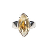 Zilveren ring citrien maat 19 | markies 1,9 x 0,9 cm Zilveren ring citrien maat 19 | markies 1,9 x 0,9 cm