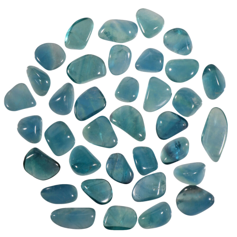 Fluoriet (blauw) steen getrommeld 2 - 5 gram