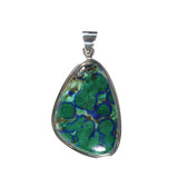 Zilveren hanger azuriet-malachiet | freeform 3,2 x 2,2 cm Zilveren hanger azuriet-malachiet | freeform 3,2 x 2,2 cm