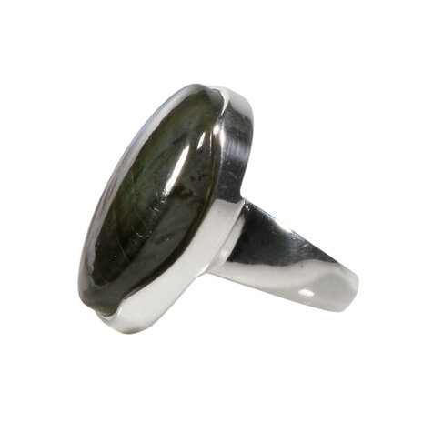 Zilveren ring labradoriet maat 19 | ovaal 2,5 x 1,8 cm Zilveren ring labradoriet maat 19 | ovaal 2,5 x 1,8 cm