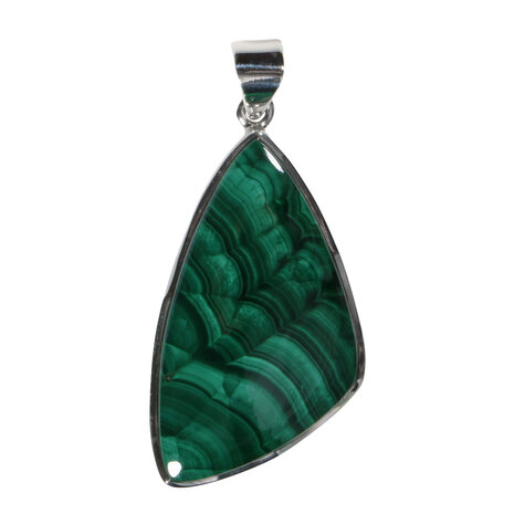 Zilveren hanger malachiet | freeform 4,2 x 2,5 cm Zilveren hanger malachiet | freeform 4,2 x 2,5 cm
