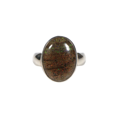 Zilveren ring opaal (zwart) maat 19 | ovaal 1,7 x 1,3 cm Zilveren ring opaal (zwart) maat 19 | ovaal 1,7 x 1,3 cm