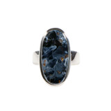 Zilveren ring pietersiet (blauw) maat 19 | ovaal 2,3 x 1,2 cm Zilveren ring pietersiet (blauw) maat 19 | ovaal 2,3 x 1,2 cm