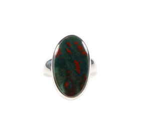 Zilveren ring heliotroop maat 18 | ovaal 2,4 x 1,3 cm Zilveren ring heliotroop maat 18 | ovaal 2,4 x 1,3 cm