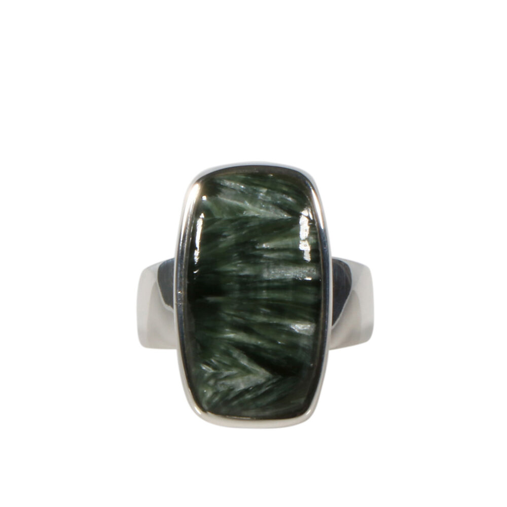 Zilveren ring serafiniet maat 19 1/2 | ovaal 2,2 x 1,2 cm