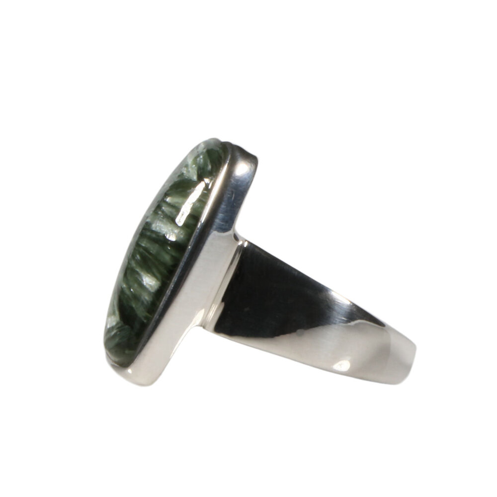 Zilveren ring serafiniet maat 19 1/2 | ovaal 2,2 x 1,2 cm