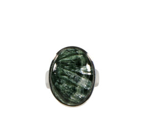 Zilveren ring serafiniet maat 17 1/2 | ovaal 2,2 x 1,5 cm (2) Zilveren ring serafiniet maat 17 1/2 | ovaal 2,2 x 1,5 cm (2)