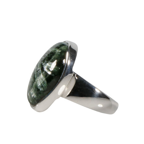 Zilveren ring serafiniet maat 17 1/2 | ovaal 2,2 x 1,5 cm (2) Zilveren ring serafiniet maat 17 1/2 | ovaal 2,2 x 1,5 cm (2)
