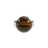 Zilveren ring tijgeroog maat 18 1/2 | rond 1,4 cm Zilveren ring tijgeroog maat 18 1/2 | rond 1,4 cm