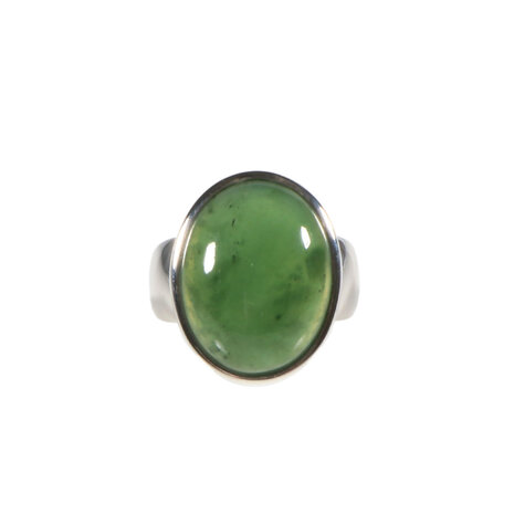 Zilveren ring jade maat 17 | ovaal 1,8 x 1,4 cm Zilveren ring jade maat 17 | ovaal 1,8 x 1,4 cm