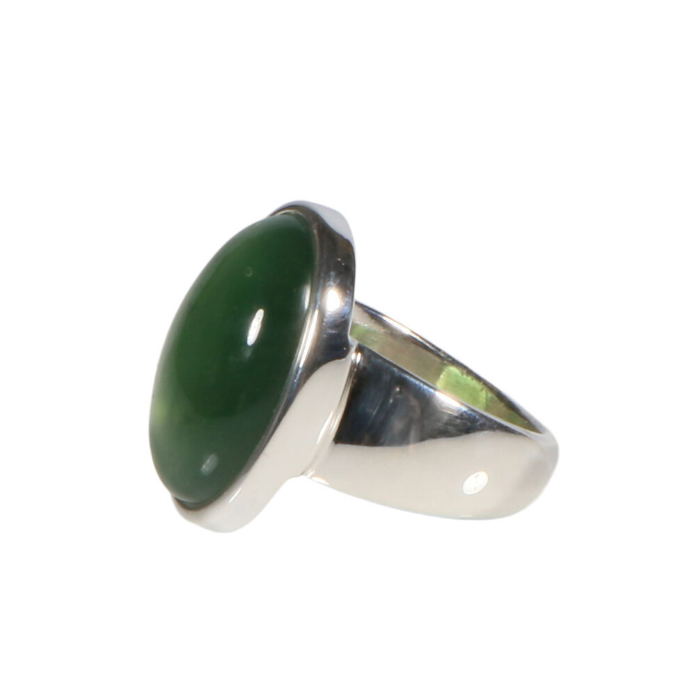Zilveren ring jade maat 17 | ovaal 1,8 x 1,4 cm Zilveren ring jade maat 17 | ovaal 1,8 x 1,4 cm