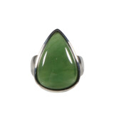 Zilveren ring jade 18 1/4 | druppel 2,3 x 1,6 cm Zilveren ring jade 18 1/4 | druppel 2,3 x 1,6 cm