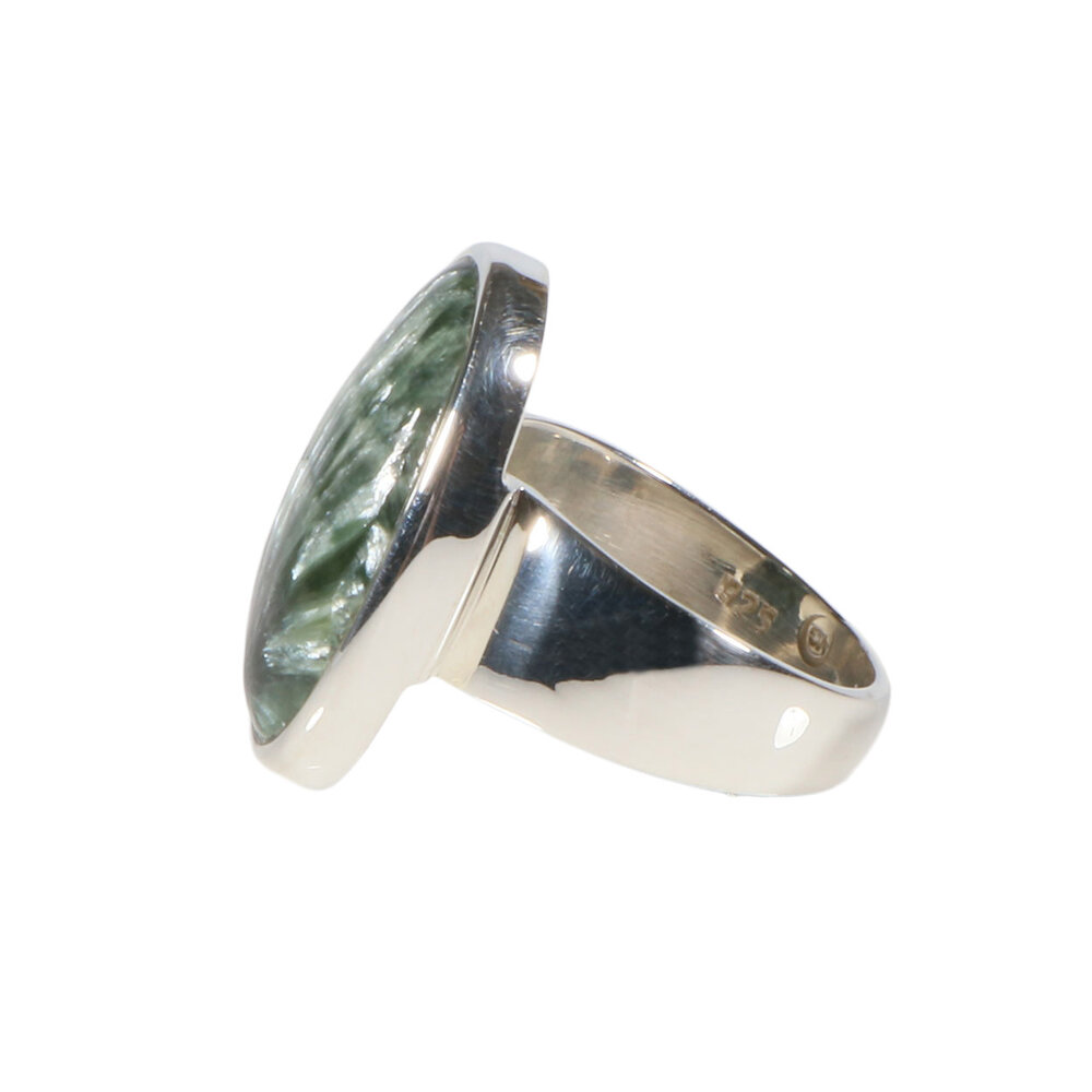 Zilveren ring serafiniet maat 19 | ovaal 2,3 x 1,4 cm Zilveren ring serafiniet maat 19 | ovaal 2,3 x 1,4 cm