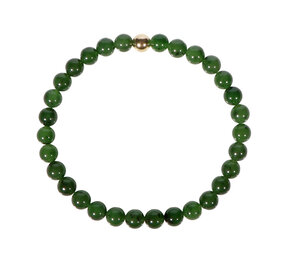 Jade armband met 14k gouden kraal | 6 mm kralen Jade armband met 14k gouden kraal | 6 mm kralen