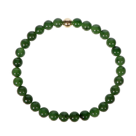 Jade armband met 14k gouden kraal | 6 mm