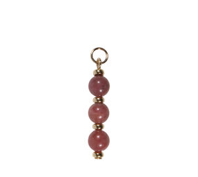 Gold filled hanger rhodoniet | 3 bolletjes Gold filled hanger rhodoniet | 3 bolletjes